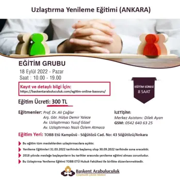 UZLAŞTIRMA YENİLEME EĞİTİMİ ANKARA