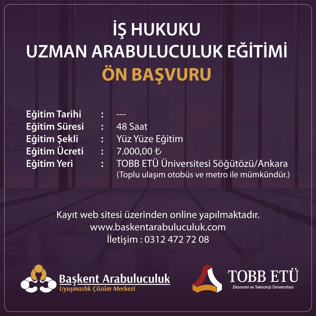 İŞ HUKUKU UZMAN ARABULUCULUK EĞİTİMİ