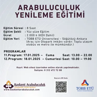 Arabuluculuk YENİLEME EĞİTİMİ