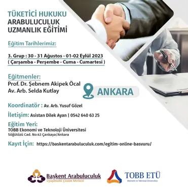 TÜKETİCİ HUKUKUNDA ARABULUCULUK UZMANLIK EĞİTİMİ