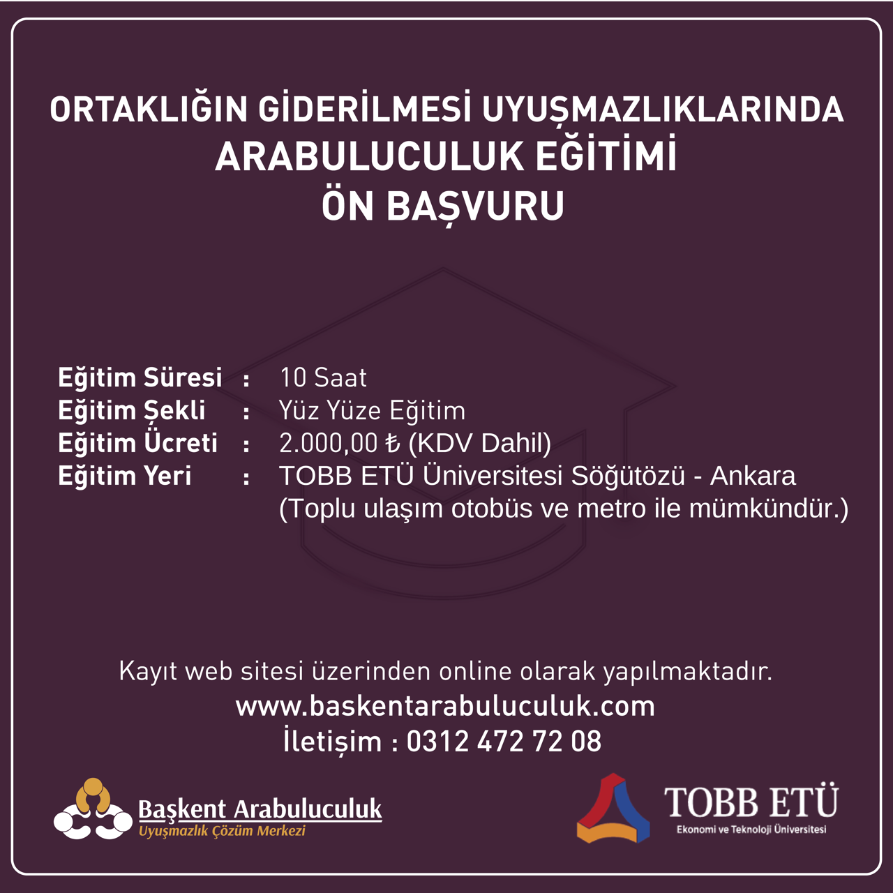 Ortaklığın Giderilmesi Uyuşmazlıklarında Arabuluculuk Eğitimi