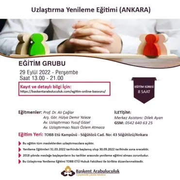 UZLAŞTIRMA YENİLEME EĞİTİMİ ANKARA