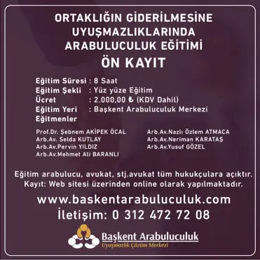 Ortaklığın Giderilmesi Uyuşmazlıklarında Arabuluculuk Eğitimi