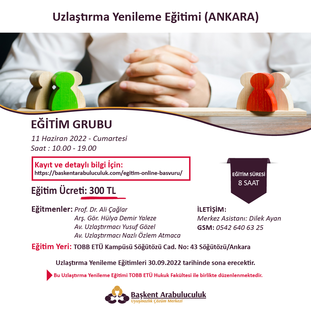 Uzlaştırma Yenileme Eğitimi Ankara